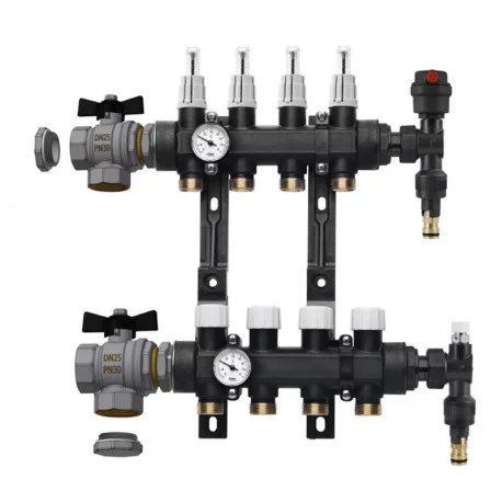 Kit collecteur plancher chauffant RBM - 2 départs - Polymère