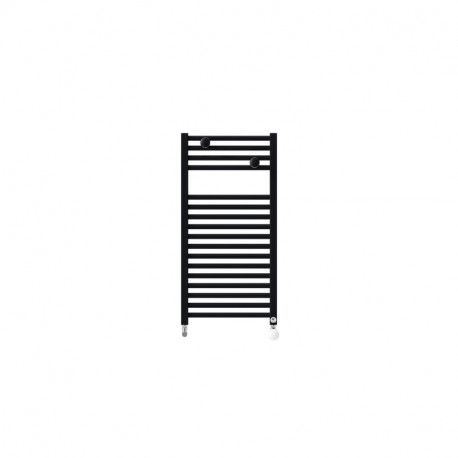 Sèche-serviettes eau chaude étroit Riva 4 Thermor - Noir Carbone - 314W - Raccordements sur collecteurs