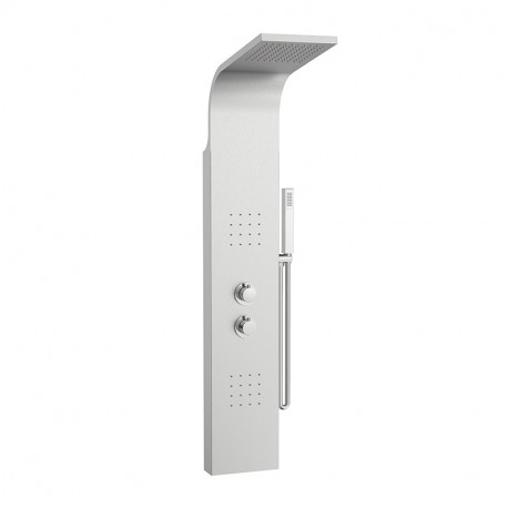 Colonne de douche hydromassage Essantial Roca - Acier inox mat