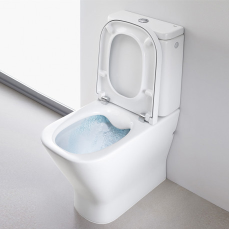 PROMO : Pack WC à poser The Gap sans bride avec abattant frein de chute  Blanc - ROCA Réf. A34D737000