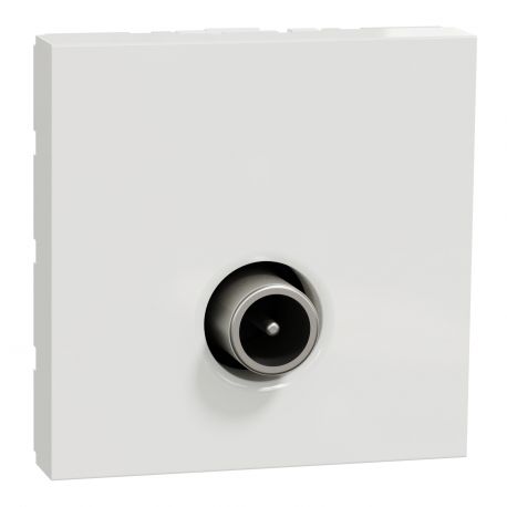 Prise télévision Unica - Mâle - 2 modules - Blanc