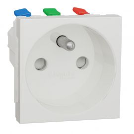 Prise de courant 2P+T Unica - 90° - 16A - Blanc antimicrobien