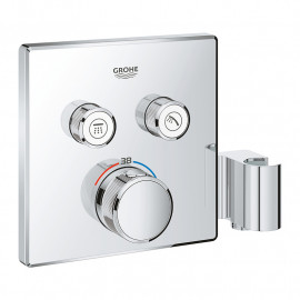 Mitigeur thermostatique Grotherm Smartcontrol Grohe - Chromé - Avec support douchette - 2 sorties - Gamme Professionnelle