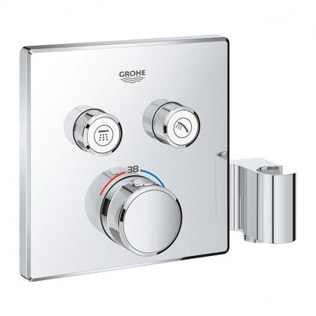 Mitigeur thermostatique Grotherm Smartcontrol Grohe - Chromé - Avec support douchette - 2 sorties - Gamme Professionnelle