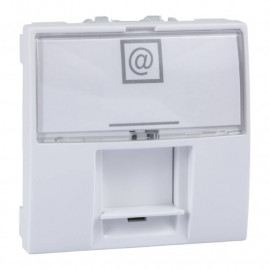Prise de communication RJ45 Unica téléphone - 2 modules Grade 1 - Blanc