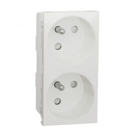 Double prise de courant 2P+T Unica - 45° - 16A - Blanc