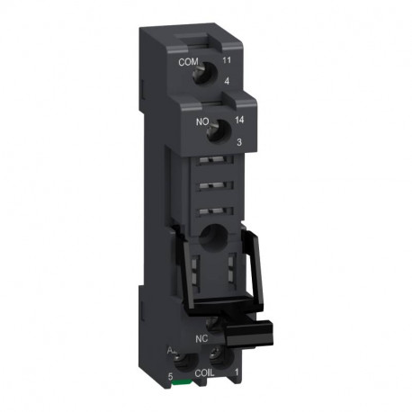 Embase push in pour relais enfichable Harmony RXG1 Schneider Electric - Contacts mixés - bornes à vis