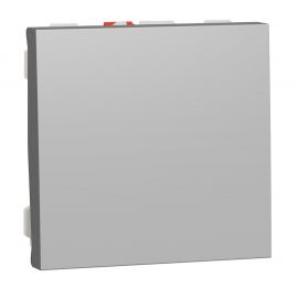 Bouton-poussoir NO Unica - 2 modules - 10A - Alu