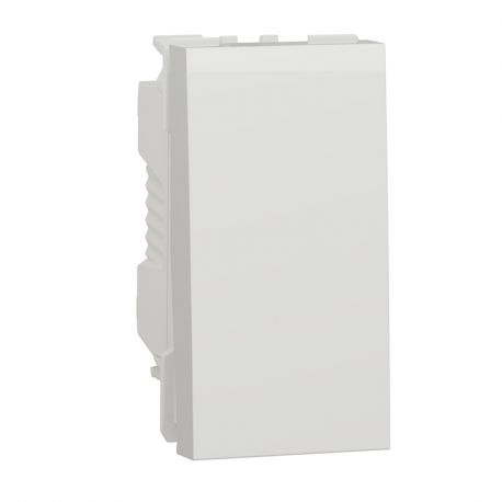 Bouton-poussoir NO/NF Unica - 1 module - 10A - Blanc