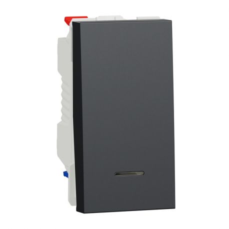 Va-et-vient avec voyant Unica - 1 module - 10AX - Anthracite