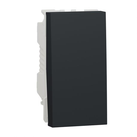 Bouton-poussoir NO/NF Unica - 1 module - 10A - Anthracite