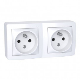 Prise de courant double 2P+T Alréa Schneider Electric - Complet - 16A