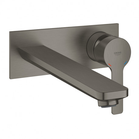 Mitigeur lavabo mural monocommande taille L Lineare Grohe - Hard graphite brossé - Gamme Professionnelle