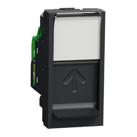 Prise RJ45 Unica - Cat.6 FTP - 1 module - Anthracite