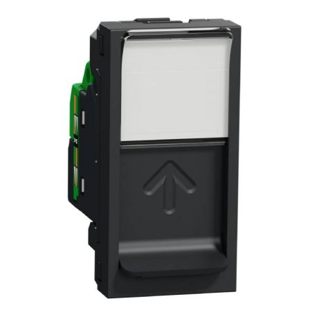 Prise RJ45 Unica - Cat.6 STP - 1 module - Anthracite