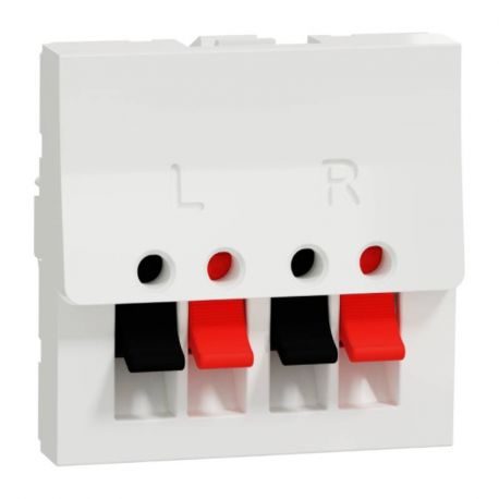 Prise haut-parleurs Unica - 2 modules - Blanc