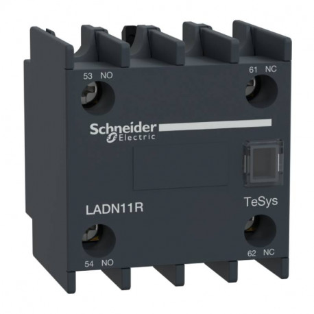 Bloc de contacts auxiliaires frontaux Schneider Electric - 1F+1O - 1mA - Bornes vis-étriers