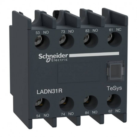 Bloc de contacts auxiliaires frontaux Schneider Electric - 3F+1O - 1mA - Bornes vis-étriers