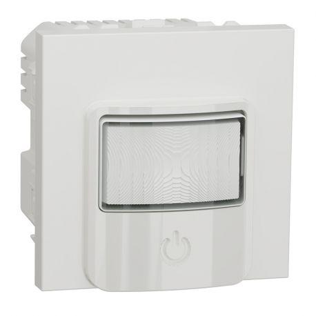 Détecteur de mouvements avec poussoir Unica - 230V - 10A - Blanc