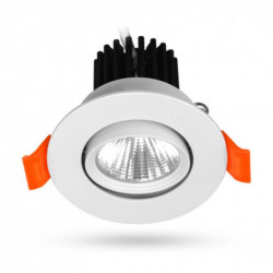 Spot LED orientable Spark II Miidex - 12W - 3000 K - IP40 - Blanc - Avec alimentation électronique