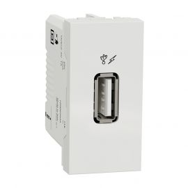Prise d'alimentation USB Unica - Type A - 1 module - Blanc