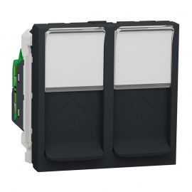 Double prise RJ45 Unica - Cat.6 STP - 2 modules - Anthracite