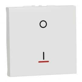 Interrupteur bipolaire avec voyant Unica - 2 modules - 16AX - Blanc