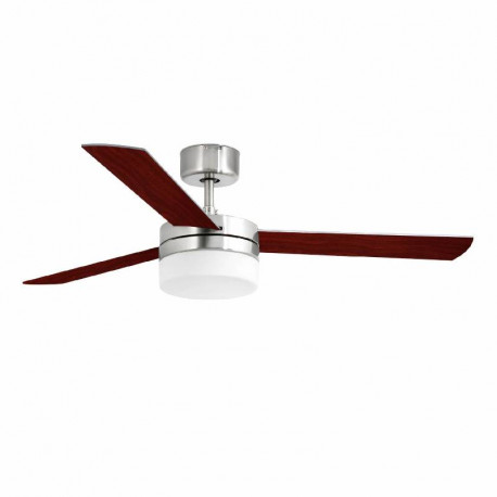 Ventilateur plafonnier Panay M de Faro - 13m² à 17m² - Ø122cm - Nickel/Acajou