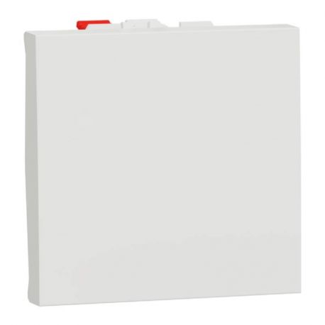 Bouton-poussoir NO Unica - 2 modules - 10A - Blanc antimicrobien