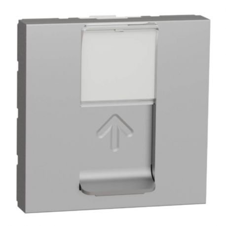 Prise RJ45 Unica - Cat.6A FTP - 2 modules - Alu