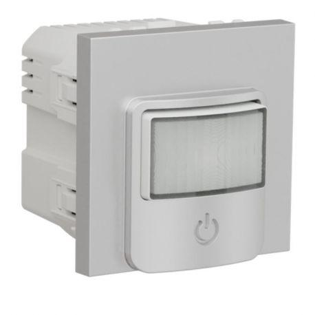 Détecteur de mouvements avec poussoir Unica - 230V - 10A - Alu