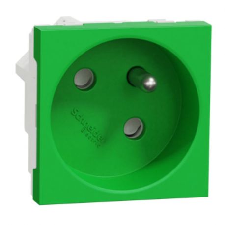 Prise de courant 2P+T Unica - 45° - 16A - Vert
