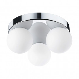 Plafonnier 3 luminaires sphériques Gove Paulmann - Sans ampoule - IP44 - G9 - Chromé/satiné