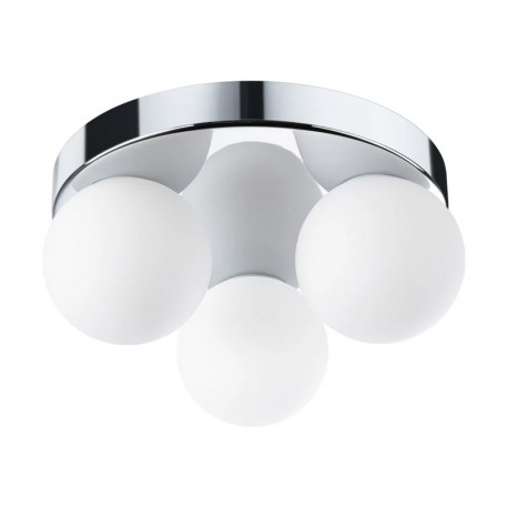 Plafonnier 3 luminaires sphériques Gove Paulmann - Sans ampoule - IP44 - G9 - Chromé/satiné
