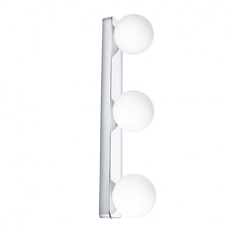 Applique 3 luminaires sphériques Gove Paulmann - Sans ampoule - 3x20 watts - IP44 - G9 - Chromé/satiné