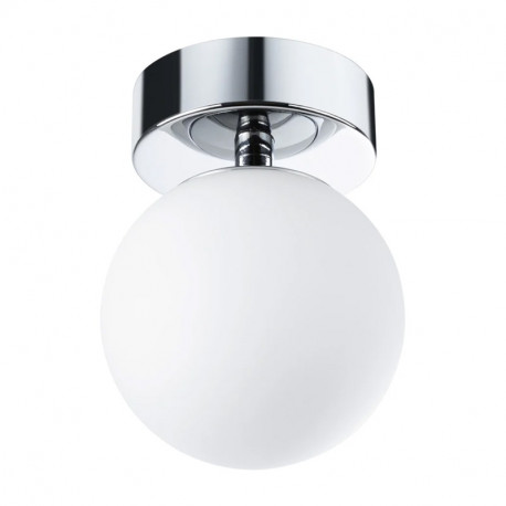 Plafonnier LED sphérique Gove Paulmann - Avec ampoule - 5W - IP44 - 400lm - 3000K - Chromé/satiné