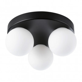 Plafonnier 3 luminaires sphériques Gove Paulmann - Sans ampoule - IP44 - G9 - Noir mat/satiné