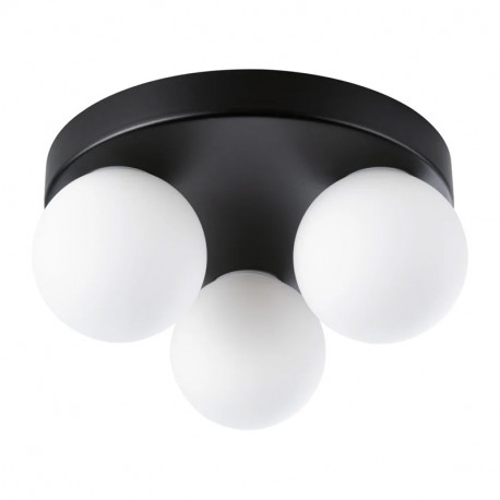 Plafonnier 3 luminaires sphériques Gove Paulmann - Sans ampoule - IP44 - G9 - Noir mat/satiné