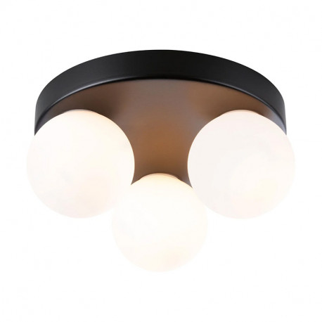 Plafonnier Textile Noir, éclairage Plafond Design Moderne & Sobre, éclairage Bureau, Rond 30cm