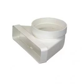 Coude mixte vertical CMV pour conduit rectangulaire PVC rigide - 55 x 220 x ø125mm