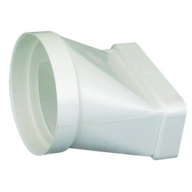 Raccord mixte droit pour conduit rectangulaire PVC rigide - 55 x 110 x ø100mm