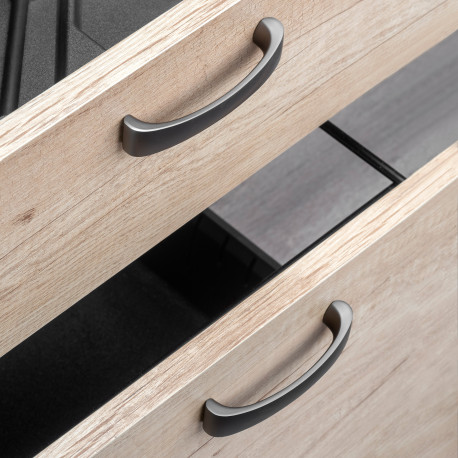 Emuca Poignee pour meble Kyoto, L 174 mm, entraxe 160 mm, Titane, Zamak, 1 lot de 20 unites