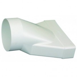 Raccord mixte droit pour conduit rectangulaire PVC rigide - 55 x 220 x ø125mm