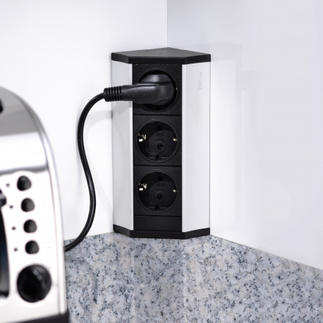 Emuca Multiconnecteur V Dock, Anodise mat, Plastique et Aluminium, 1 ut.