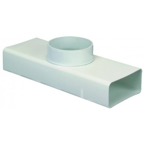 Té 90° vertical pour conduit rectangulaire PVC rigide - 55 x 220 x ø125mm
