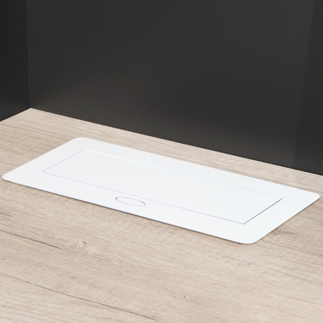 Emuca Multiconnecteur Atom 26 Lite pour bureau, Peint en blanc, Zamak et Acier et Plastique, 1 ut.
