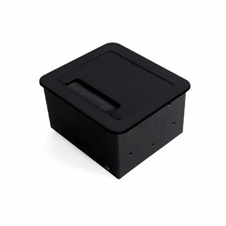 Emuca Multiconnecteur Atom 14 pour bureau, EU, Peint en noir, Acier et Plastique et Aluminium, 1 ut.