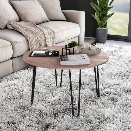 Emuca Pieds Hairpin de 2 barres par table, 400, Peint en noir, Acier, 4 u