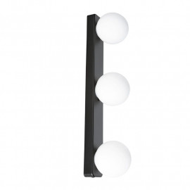 Applique 3 luminaires sphériques Gove Paulmann - Sans ampoule - 3x20 watts - IP44 - G9 - Noir mat/satiné
