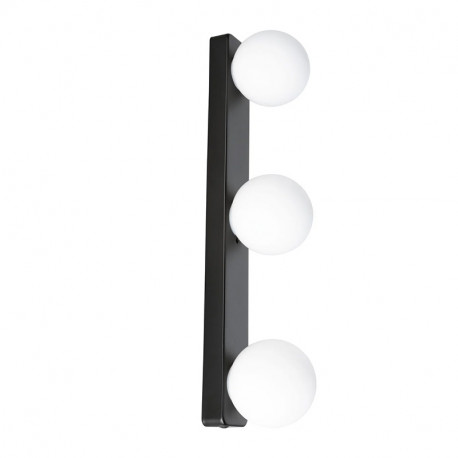 Applique 3 luminaires sphériques Gove Paulmann - Sans ampoule - 3x20 watts - IP44 - G9 - Noir mat/satiné
